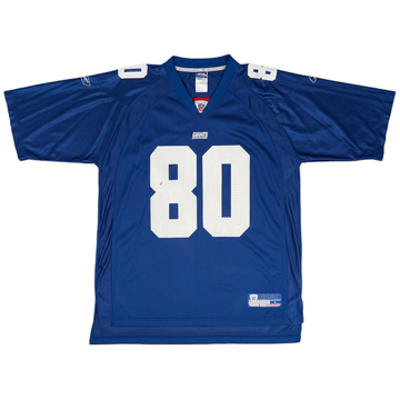 2002-04 New York Giants Shockey #80 Reebok On Field Home Jersey (Very Good) L