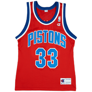 1995-96 Detroit Pistons Hill #33 Champion Alternate Jersey (Excellent) S