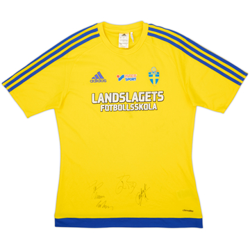 2016-17 Sweden adidas Signed 'Landslagets Fotbollsskola' Training Shirt - 9/10 - (S)