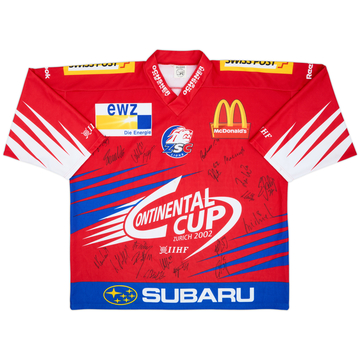 2002 ZSC Lions Sulander #31 'Signed' Continental Cup Ochsner Hockey Jersey - 8/10 - (XL)