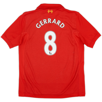 2012-13 Liverpool Home Shirt Gerrard #8 - 6/10 - (L.Boys)