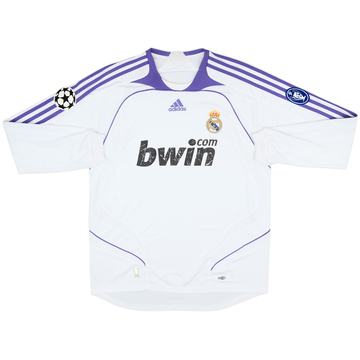 2007-08 Real Madrid Home L/S Shirt - 5/10 - (L)