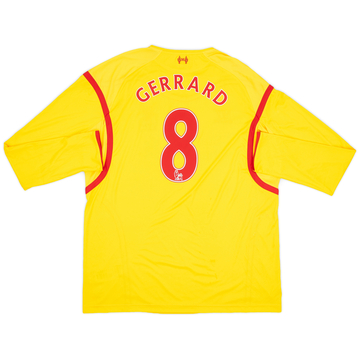2014-15 Liverpool Away L/S Shirt Gerrard #8 - 9/10 - (XXL)