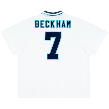 1995-97 England Home Shirt Beckham #7 - 9/10 - (XL)