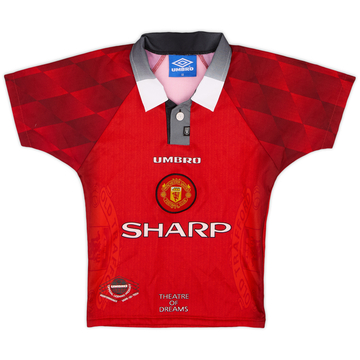 1996-98 Manchester United Home Shirt - 9/10 - (S.Boys)