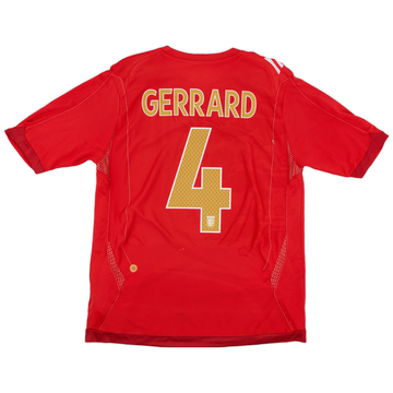 2006-08 England Away Shirt Gerrard #4 - 6/10 - (L)