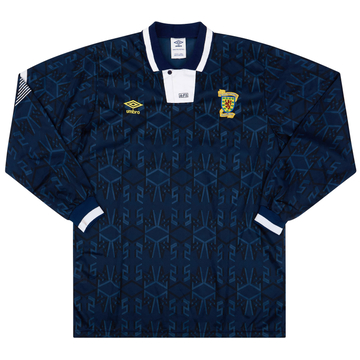 1992-93 Scotland Match Issue Home L/S Shirt #14