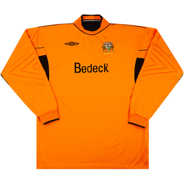 2001-02 Glenavon Match Worn UEFA Cup GK Shirt #1 (Addis) v Kilmarnock