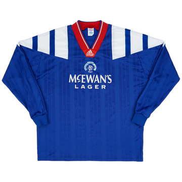 1992-94 Rangers Player Issue Home L/S Shirt - 9/10 - (L/XL)