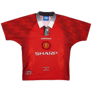 1996-98 Manchester United Home Shirt - 6/10 - (L.Boys)