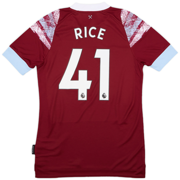 2022-23 West Ham Home Shirt Rice #41 (S)