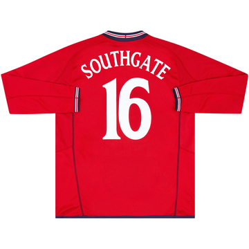 2002-04 England Away L/S Shirt Southgate #16 - 8/10 - (XXL)