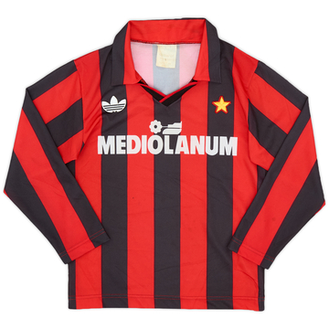 1991-92 AC Milan Home L/S Shirt - 8/10 - (XXS)