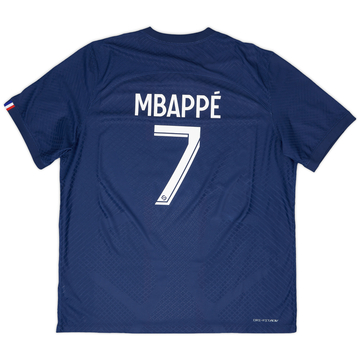 2022-23 Paris Saint-Germain Authentic Home Shirt Mbappe #7 - 7/10 - (XL)
