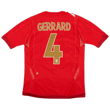 2006-08 England Away Shirt Gerrard #4 - 7/10 - (S)