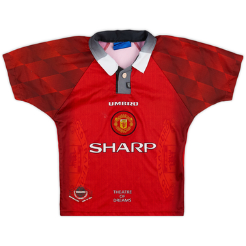 1996-98 Manchester United Home Shirt - 8/10 - (S.Boys)