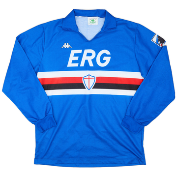 1989-90 Sampdoria Home L/S Shirt - 7/10 - (XL)