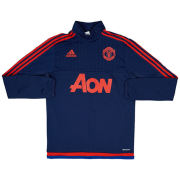 2015-16 Manchester United adidas 1/4 Zip Drill Top - 9/10 - (S)
