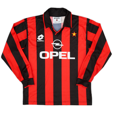 1995-96 AC Milan Home L/S Shirt - 8/10 - (XL.Boys)