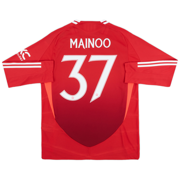 2024-25 Manchester United Authentic Home L/S Shirt Mainoo #37