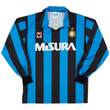 1990-91 Inter Milan Home L/S Shirt - 8/10 - (M)