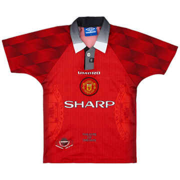 1996-98 Manchester United Home Shirt - 8/10 - (S.Boys)