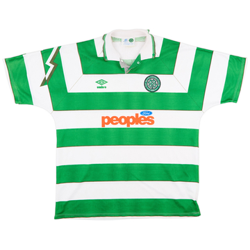 1991-92 Celtic Home Shirt - 7/10 - (XL)