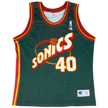 1995-97 Seattle Supersonics Kemp #40 Champion Away Jersey - 6/10 - (XL)