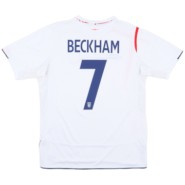 2005-07 England Home Shirt Beckham #7 - 6/10 - (L)