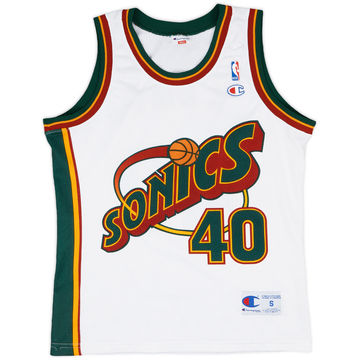 1995-97 Seatle Supersonics Kemp #40 Champion Home Jersey - 8/10 - (S)