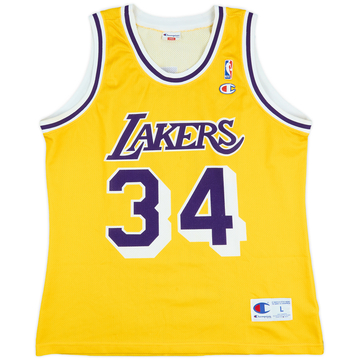 1996-99 LA Lakers O'Neal #34 Champion Home Jersey - 8/10 - (L)