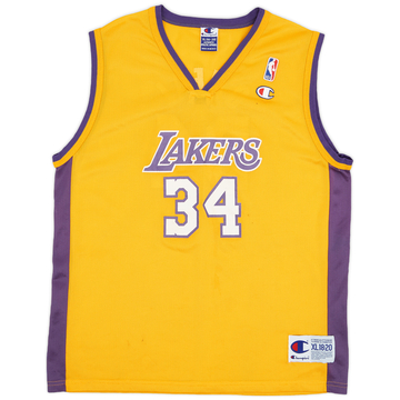 1999-02 LA Lakers O'Neal #34 Champion Home Jersey - 7/10 - (XL.Boys)