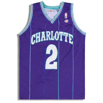 1995-96 Charlotte Hornets Johnson #2 Champion Jersey (Alternate) L