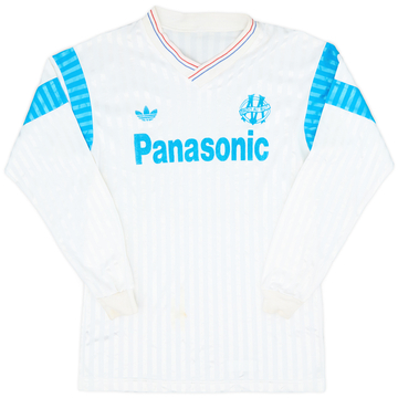 1990-91 Olympique Marseille Home L/S Shirt - 6/10 - (S)
