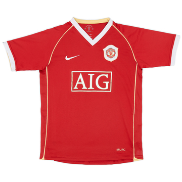 2006-07 Manchester United Home Shirt - 8/10 - (L.Boys)