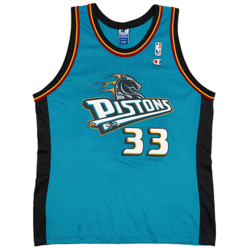 1996-00 Detroit Pistons Hill #33 Champion Away Jersey - 6/10 - (XL)