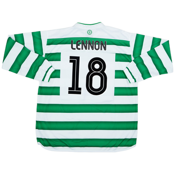 2003-04 Celtic Home L/S Shirt Lennon #18 - 9/10 - (XXL)