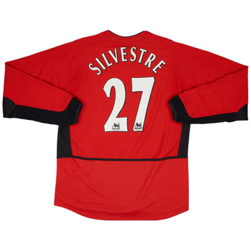 2002-04 Manchester United Home L/S Shirt Silvestre #27 - 6/10 - (L)