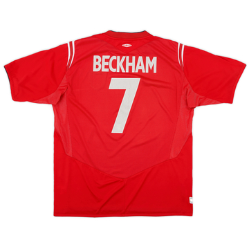 2004-06 England Away Shirt Beckham #7 - 7/10 - (XL)