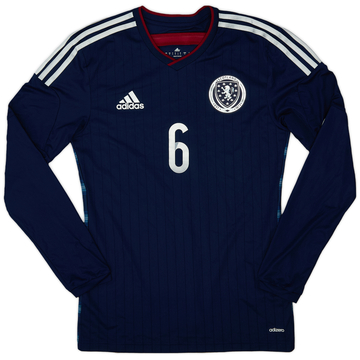 2014-15 Scotland Player Issue Home L/S Shirt #6 - 9/10 - (S)