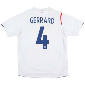 2005-07 England Home Shirt Gerrard #4 - 7/10 - (XL)
