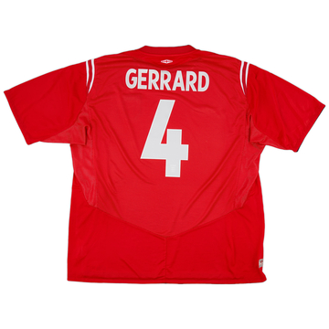 2004-06 England Away Shirt Gerrard #4 - 9/10 - (3XL)