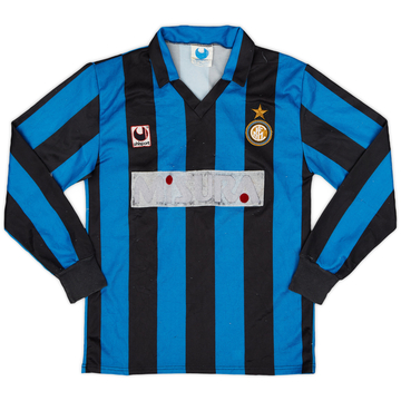 1990-91 Inter Milan Home L/S Shirt - 4/10 - (S)