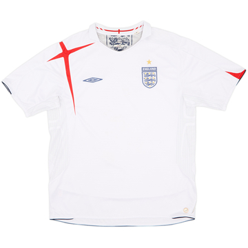 2005-07 England Home Shirt - 5/10 - (XL)