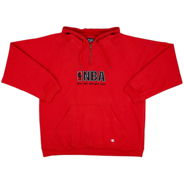 2000s NBA Hoops Champion 1/4 Zip Hooded Sweat Top - 7/10 - (XL)
