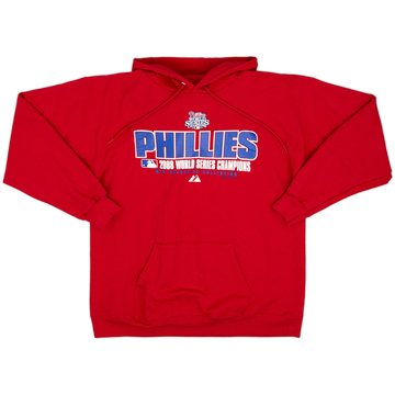 2008 Philadelphia Phillies World Series Champions Majestic Hooded Sweat Top - 9/10 - (M)