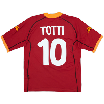 2001-02 Roma Home Shirt Totti #10 - 8/10 - (L)
