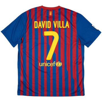 2011-12 Barcelona Home Shirt David Villa #7 - 10/10 - (XL)