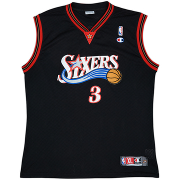 2000-06 Philadelphia 76ers Iverson #3 Champion Authentic Away Jersey - 6/10 - (XL)
