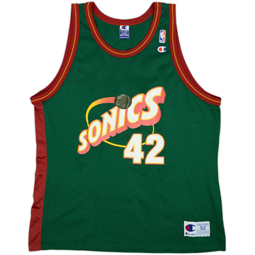 1997-01 Seattle SuperSonics Baker #42 Champion Away Jersey - 8/10 - (XXL)